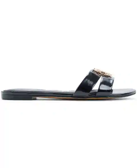 Aldo Women's Sunray Slip-On Flat Sandals - Black Shiny