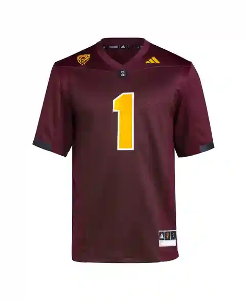 Men's adidas #1 Maroon Arizona State Sun Devils Premier Football Jersey - Maroon
