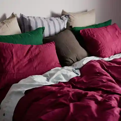 Pure Linen Quilt Cover Set Magenta