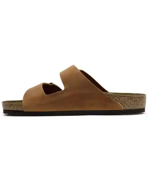Birkenstock Men's Arizona Leather Two-Strap Sandals from Finish Line - Cognac Brown
