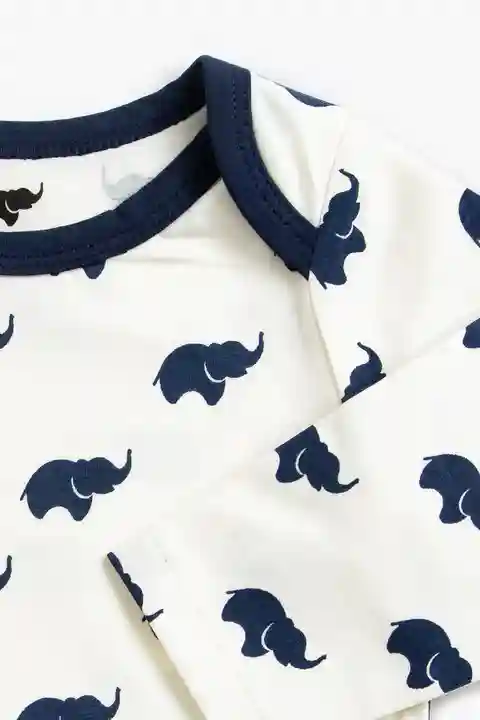 Long Sleeve Jack + Jill Bodysuit In Navy Blue Elephant | Baby | Size: 0-3M | Boy - Monica + Andy Organic Baby Clothing