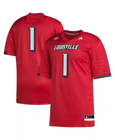 Men's adidas #1 Cardinal Louisville Cardinals Premier Football Jersey - Cardinal