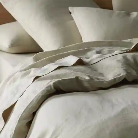 Pure Linen Quilt Cover Set Flax
