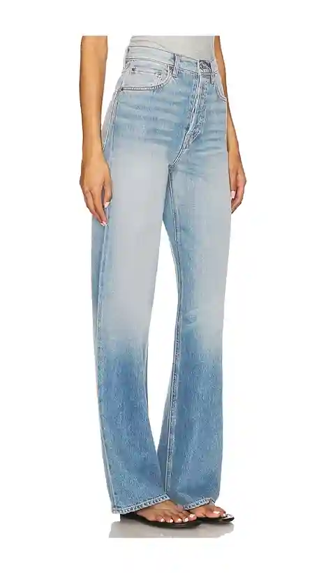 GRLFRND Brooklyn High Rise Straight in Denim-Medium. - size 24 (also in 25, 26, 28)