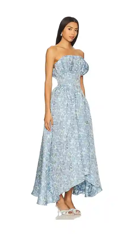 ELLIATT x REVOLVE Jacquard Asymmetric Gown in Blue. - size XXL (also in S, XS, M, L, XL)