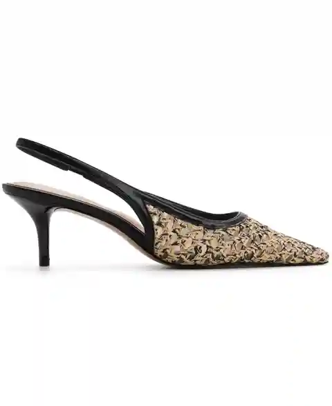 Aldo Women's Calantha Almond Toe Slingback Pumps - Raffia Black