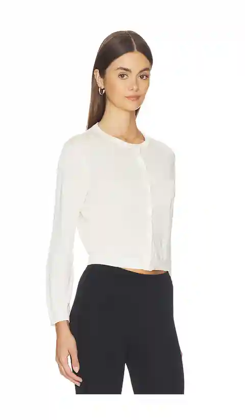Theory Crop Cardi in Ivory. - size L (also in S, XS, M, XL)