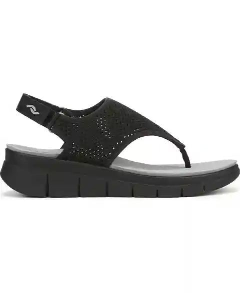 Ryka Women's Epic Round Toe Thong Sandals - Black Mesh