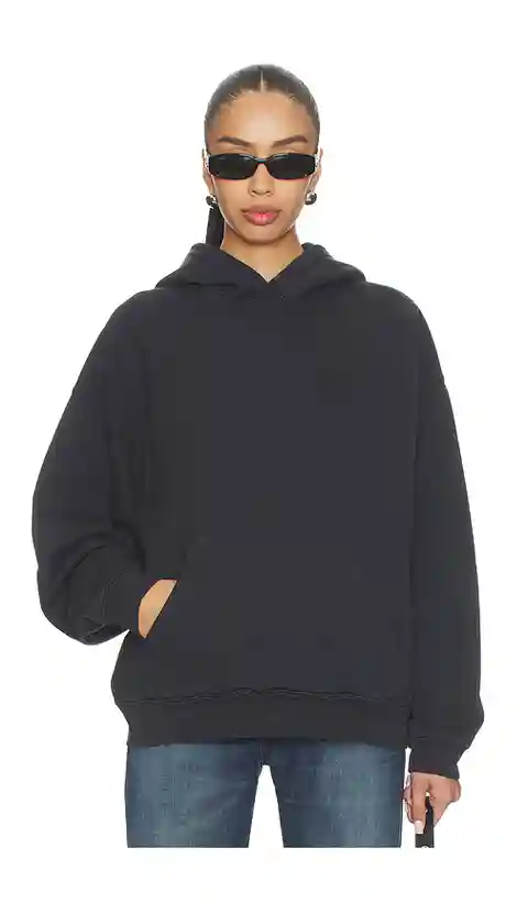 ANINE BING Harvey Stencil Hoodie in Black. - size L (also in XS, S, M, XL)