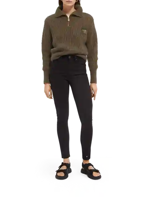 Women's Haut High Rise Skinny Jeans | Stay Black | Size 24/30 | Polyester/Denim | Scotch & Soda