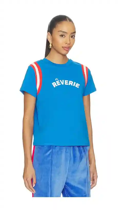 Araminta James Reverie Baby Tee in Royal,Red. - size L (also in S, M, XL)