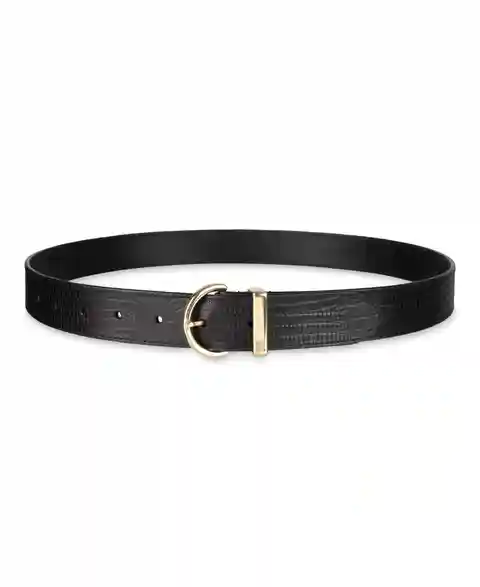 Cole Haan Women's Lizard-Texture Leather Dress Belt - Black