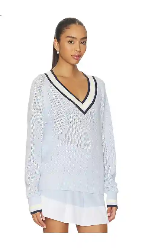 Varley Maurice V-neck Sweater in Blue. - size L (also in S, XXS, XS, M, XL)