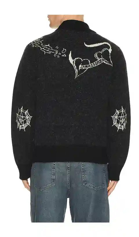ALLSAINTS Warner Cardigan in Black. - size L (also in M, S, XL/1X)