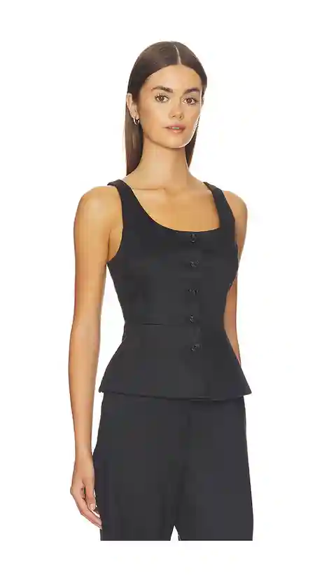 Theory Peplum Vest in Black. - size 0 (also in 00, 2, 4, 6, 8)