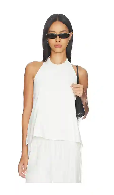 WeWoreWhat Buckle Back Halter Top in White. - size M (also in XS)