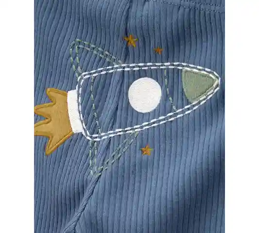 Carter's Baby Boys Rocket Ship Little Character Bodysuits & Pants, 3 Piece Set - Blue