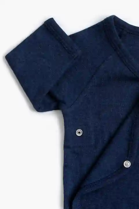 Long Sleeve Lucky Bodysuit In Navy Blue Blue Heather | Baby | Size: Preemie | Boy - Monica + Andy Organic Baby Clothing