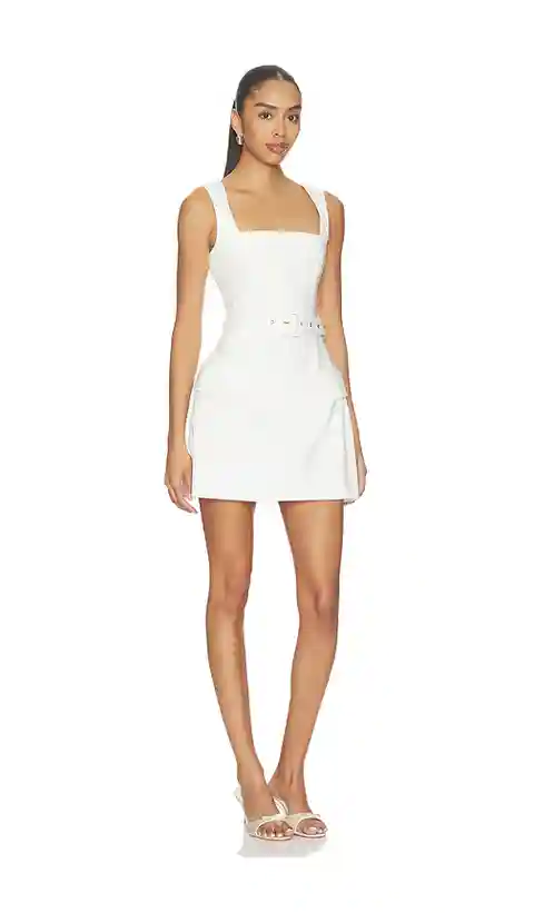 ELLIATT Nydia Square Neck Mini Dress in White. - size L (also in S, XS, M, XL, XXL)