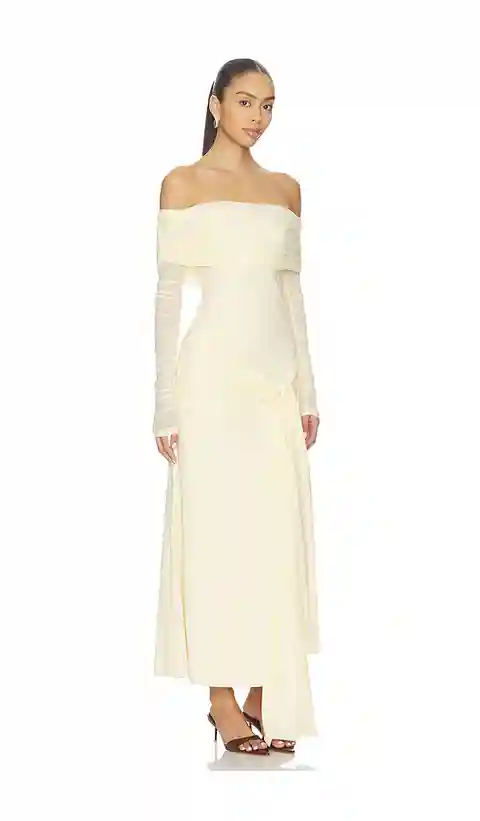Bardot Selina Tie Front Mesh Dress in Yellow. - size 2 (also in 4, 6)