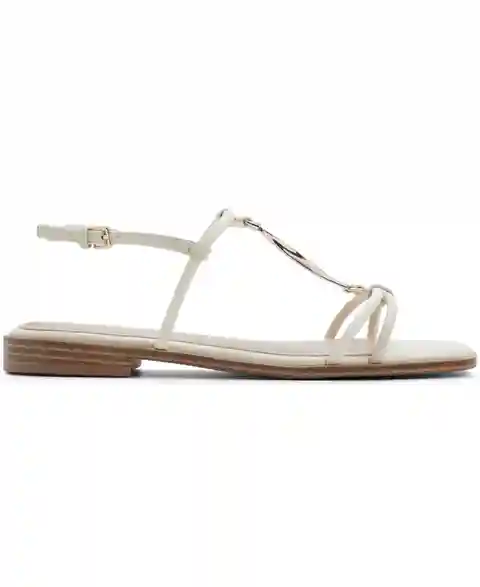 Aldo Women's Ebaeryn Square T-Strap Flat Sandals - Mix Mat White
