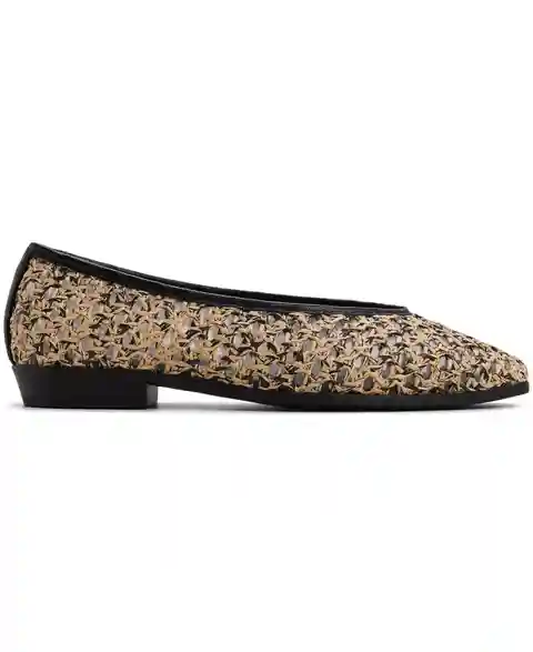 Aldo Women's Rafaella Slip-On Flats - Raffia Black/gold Metallic Multi