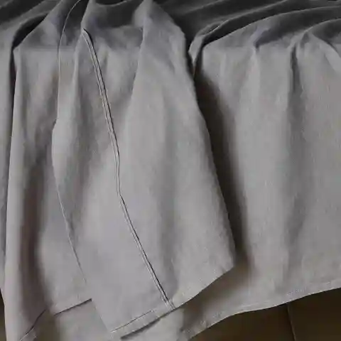 Pure Linen Flat Sheet Light Grey