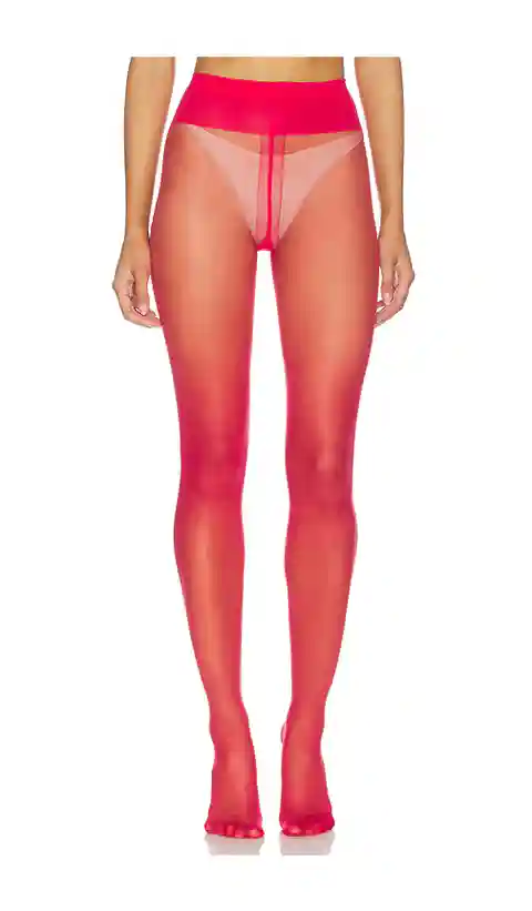 Wolford Individual 10 Back Seam Tights in Red. - size L (also in XS, S, M)
