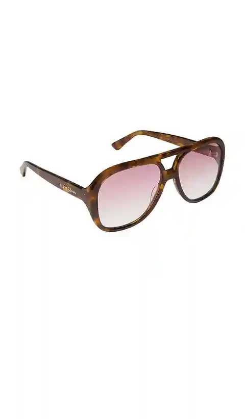 DIFF EYEWEAR X For Love & Lemons Acetate Aviator Sunglasses in Tort.