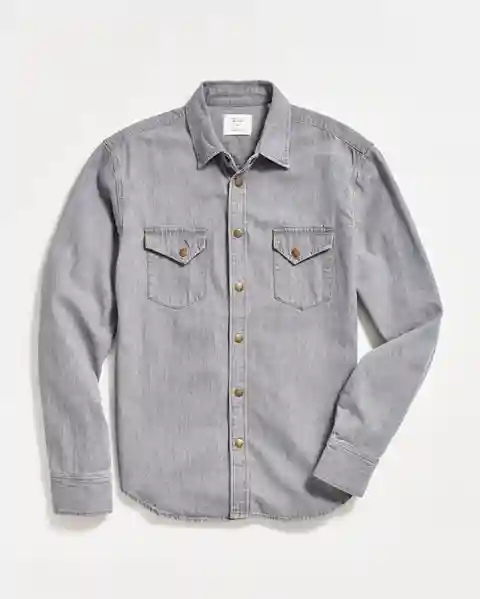 Billy Reid Shoals Denim Shirt, Grey