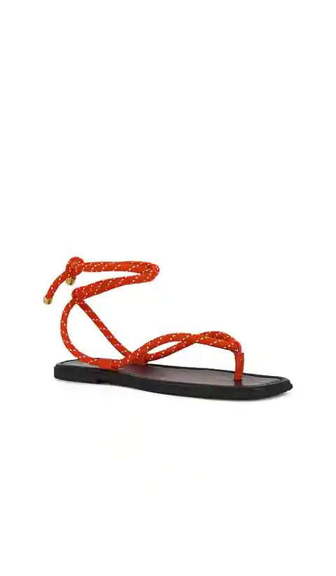 Veronica Beard Carmina Cord Sandal in Red. - size 10 (also in 5, 6, 7, 8, 9)