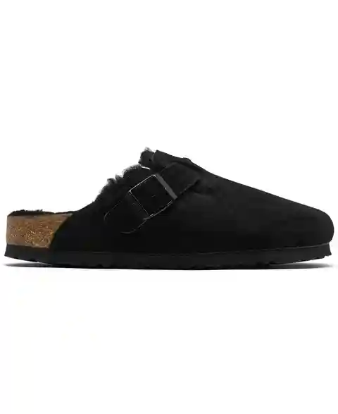 Birkenstock Women's Boston Shearling Suede Leather Clogs from Finish Line - Black