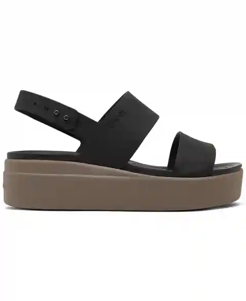 Crocs Women's Brooklyn Low Wedge Sandals from Finish Line - Black, Mushroom