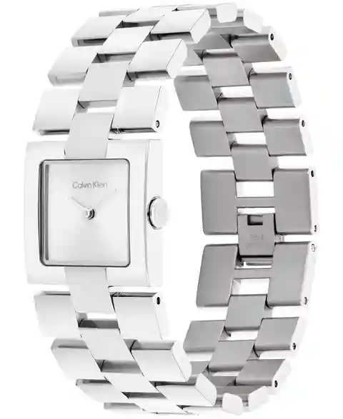 Calvin Klein Women's Ck Meridian Silver Tone Stainless Steel Bracelet Watch, 22mm - Silver