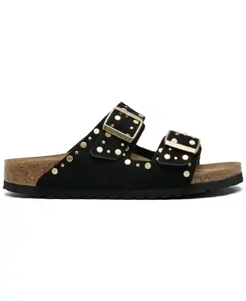 Birkenstock Women's Arizona Rivets Suede Leather Sandals from Finish Line - Black