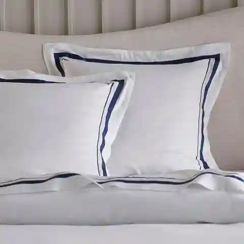 Organic Cotton White European Pillowcase with Trim