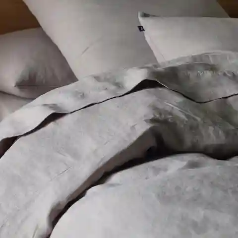 Pure Linen Quilt Cover Set Light Grey