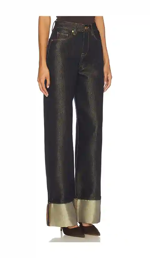 BLANKNYC Cuffed Wide Leg Jeans in Blue. - size 24 (also in 25, 26, 27, 28)