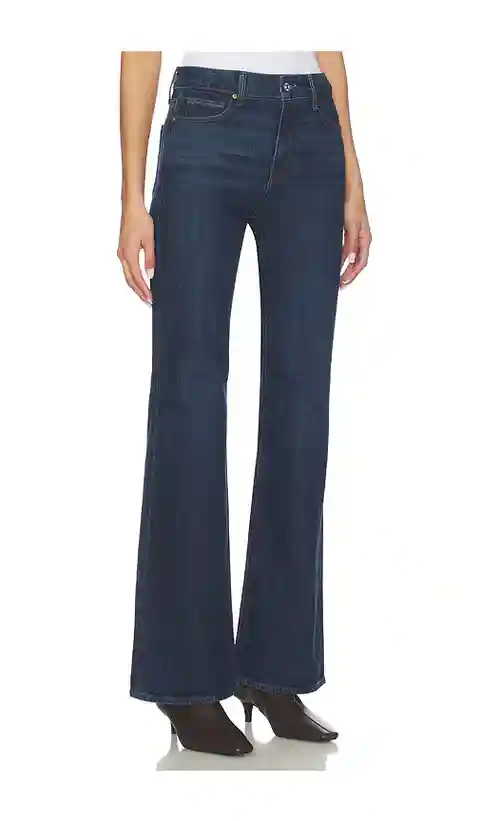 PAIGE Sofia Seamed Belt Loops Flare Jeans in Blue. - size 24 (also in 27, 28, 32, 33, 34)