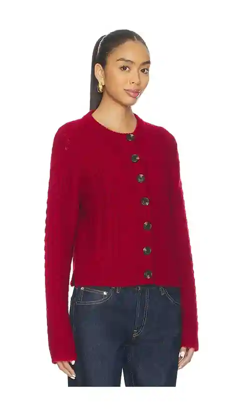 RE/DONE Cable Cardigan in Red. - size L (also in M, S, XS)