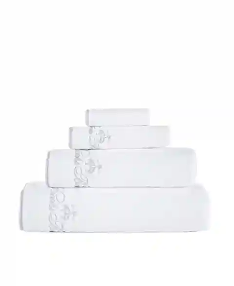 Brooks Brothers Contrast Frame 2 Piece Turkish Cotton Bath Sheet Set - White