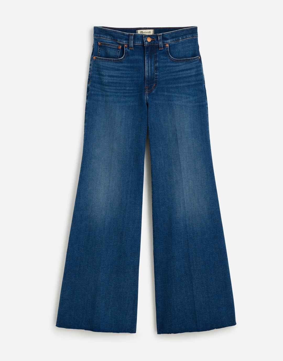 Petite Flared Wide-Leg Crop Jeans in Pelion Wash