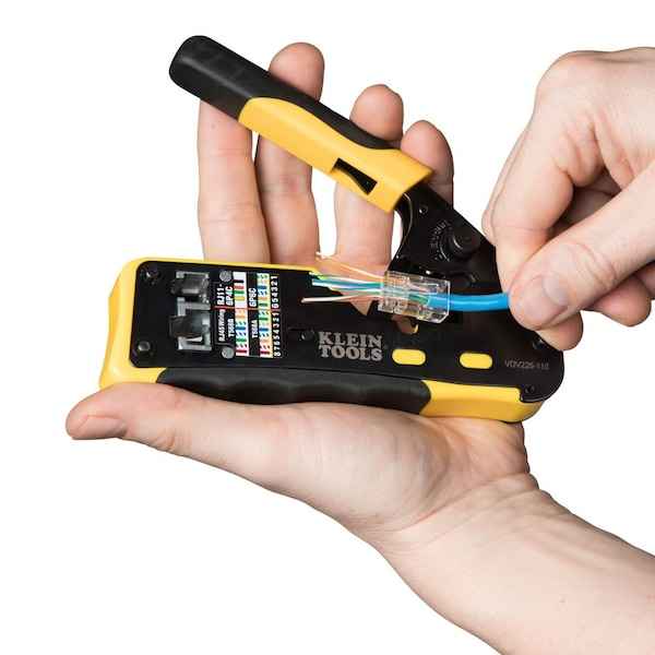Ratcheting Cable Crimper / Stripper / Cutter, for Pass-Thru