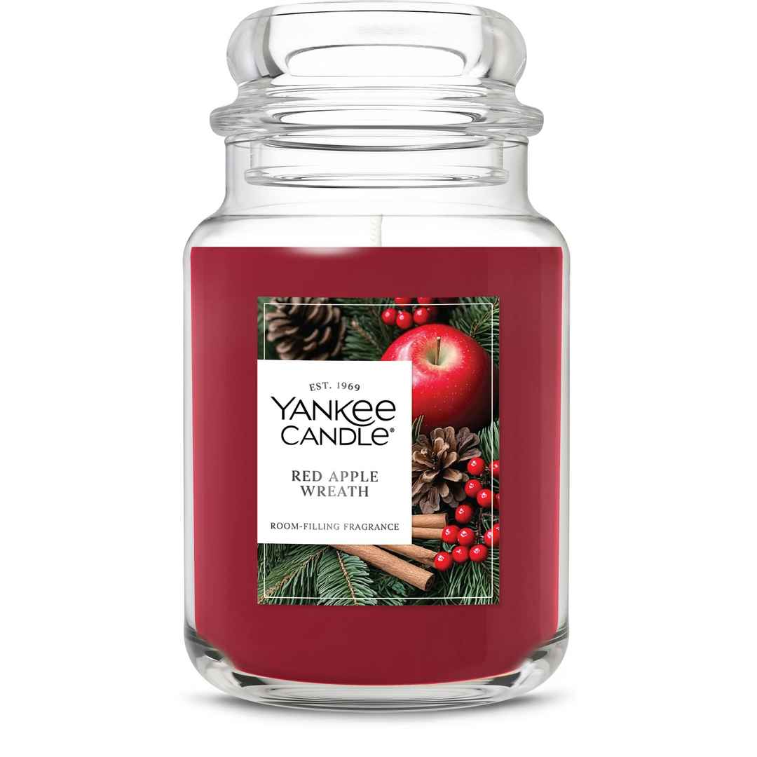 Red Apple Wreath Original Large Jar Candles, 22 oz