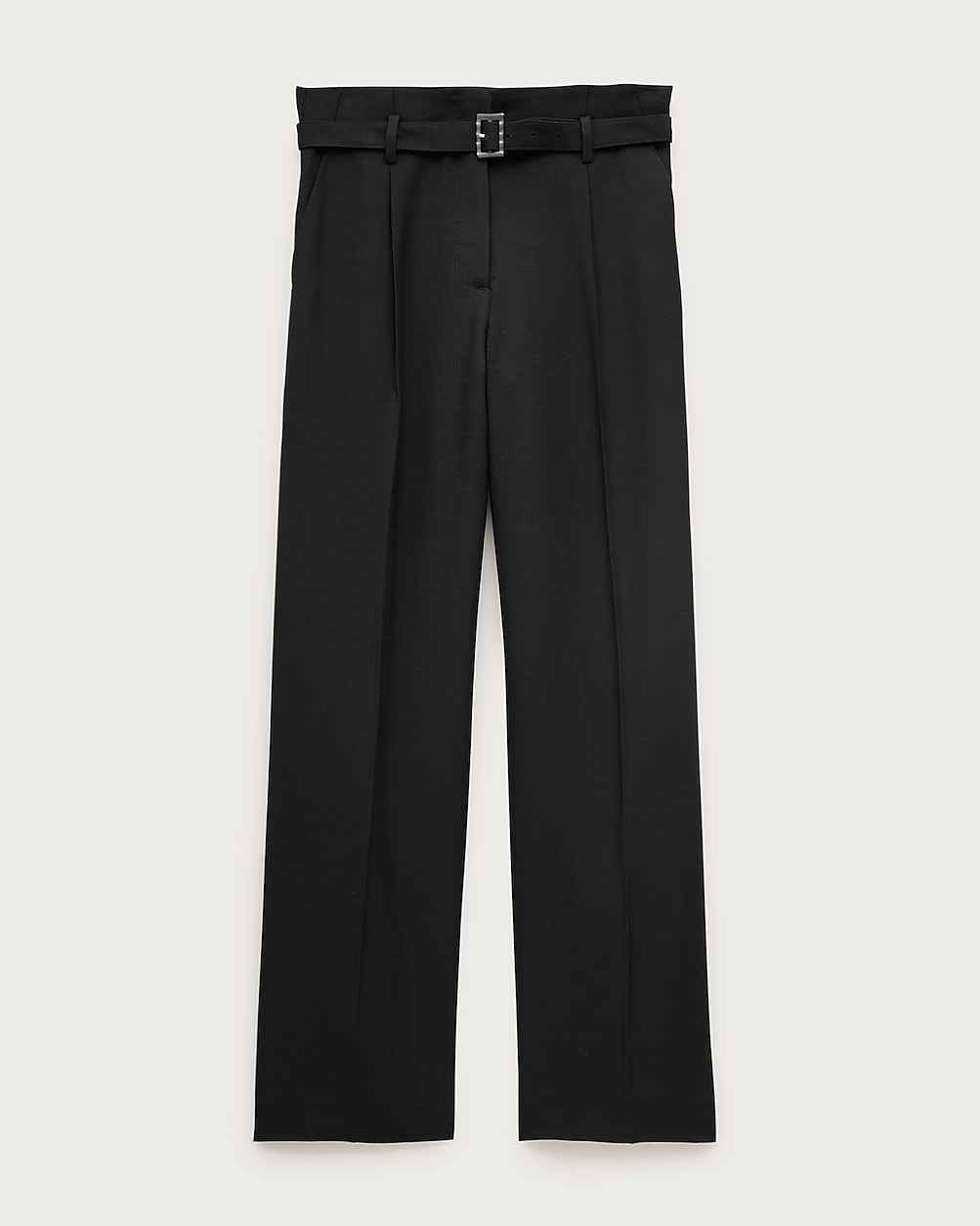 Tall wide-leg belted pant in luster canvas