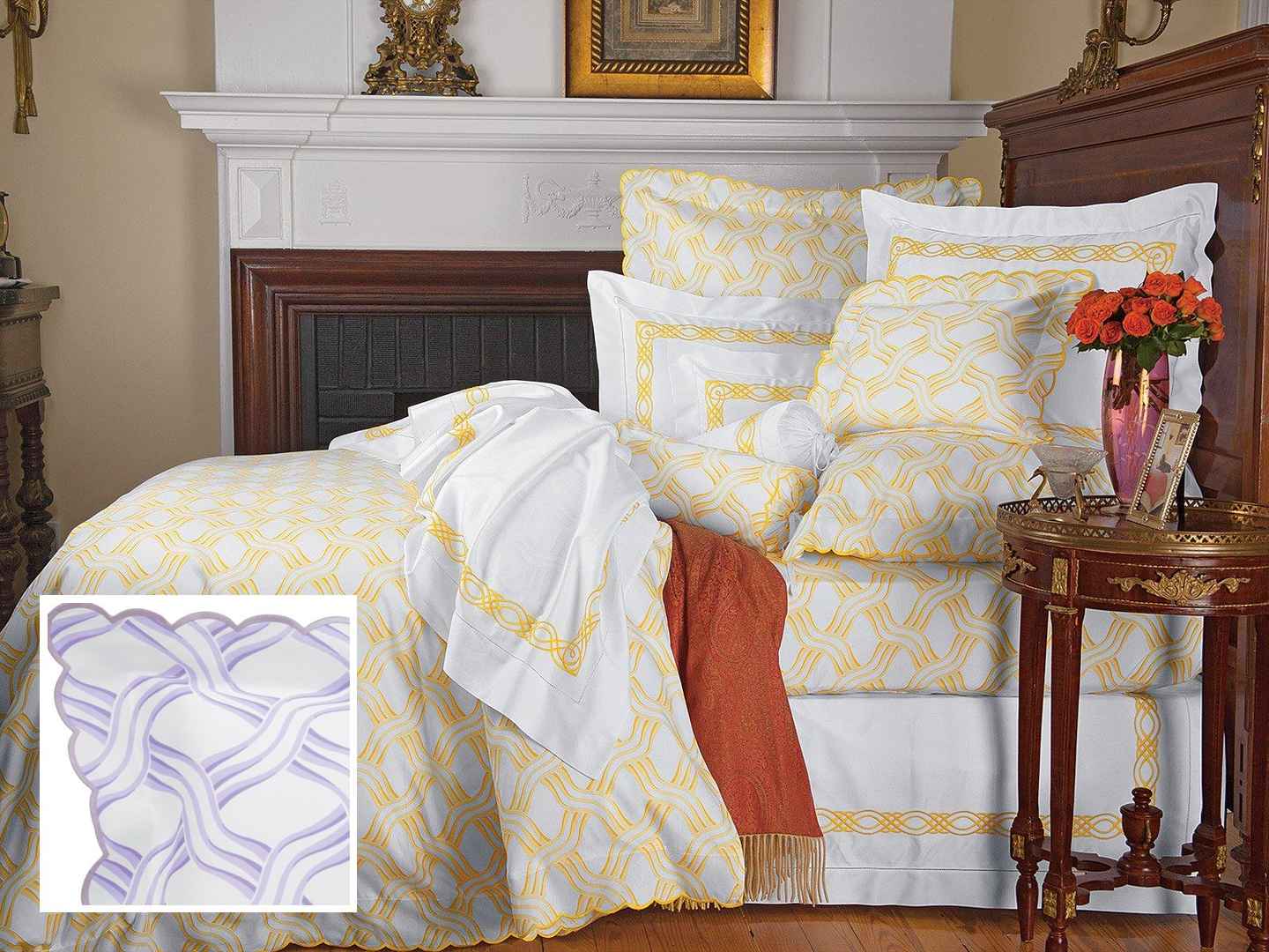 Danube Sheet Sets Light, Purple (Full (1 Fitted, 2 Std. Shams, 1 Duvet Cover))