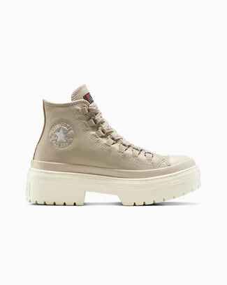Converse Chuck Taylor All Star Lugged Heel Platform Waterproof Leather For Women In Brown, Size 5