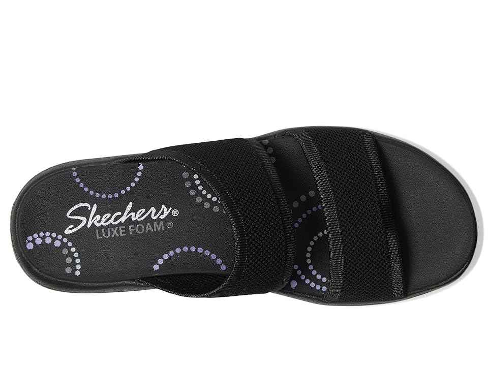 SKECHERS Sporty Slim Women's Sandals Black/Black : 8 B - Medium, Textile