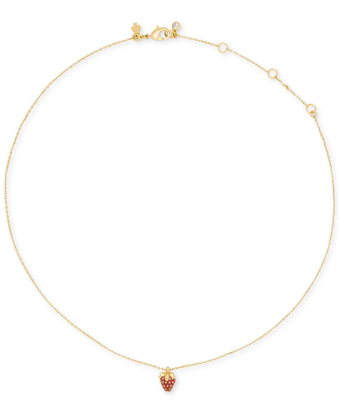 kate spade new york Gold-Tone Gifting You Make Me Berry Happy Short Pendant Necklace - Red