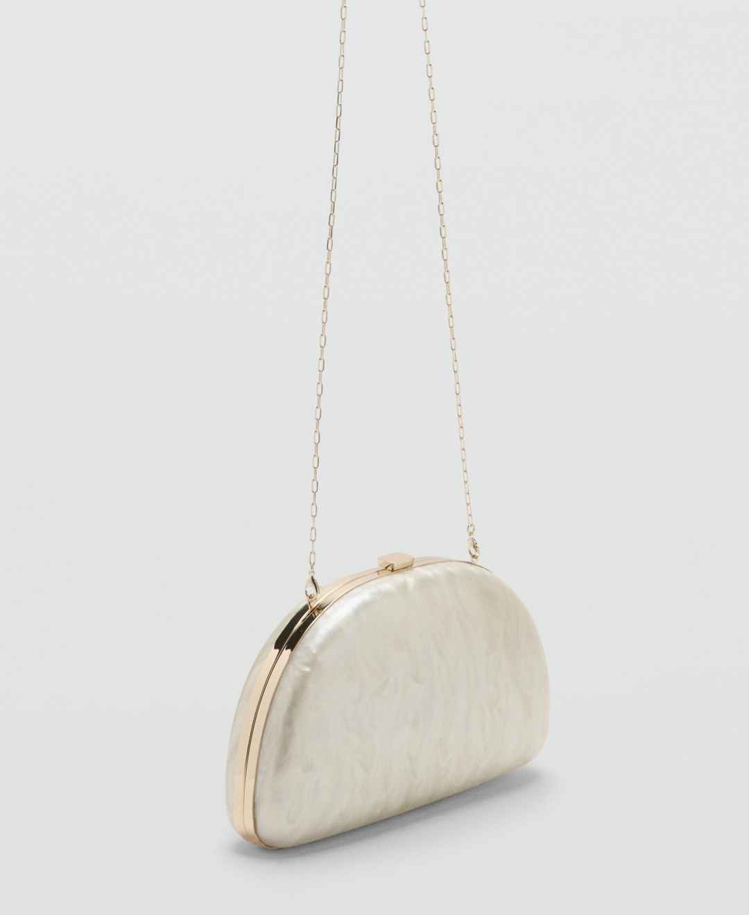 Mango Women's Cultivated Pearl-Effect Clutch Bag - Ice Gray